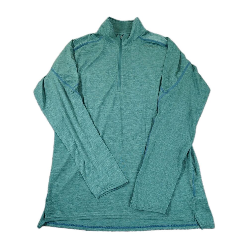 NRS H2Core Shirt Men's S Teal Silkweight Quarter Zip Sun Protection UPF 50+ LS